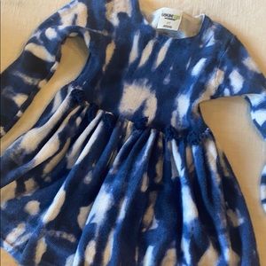 Tie dye dress with front tassels